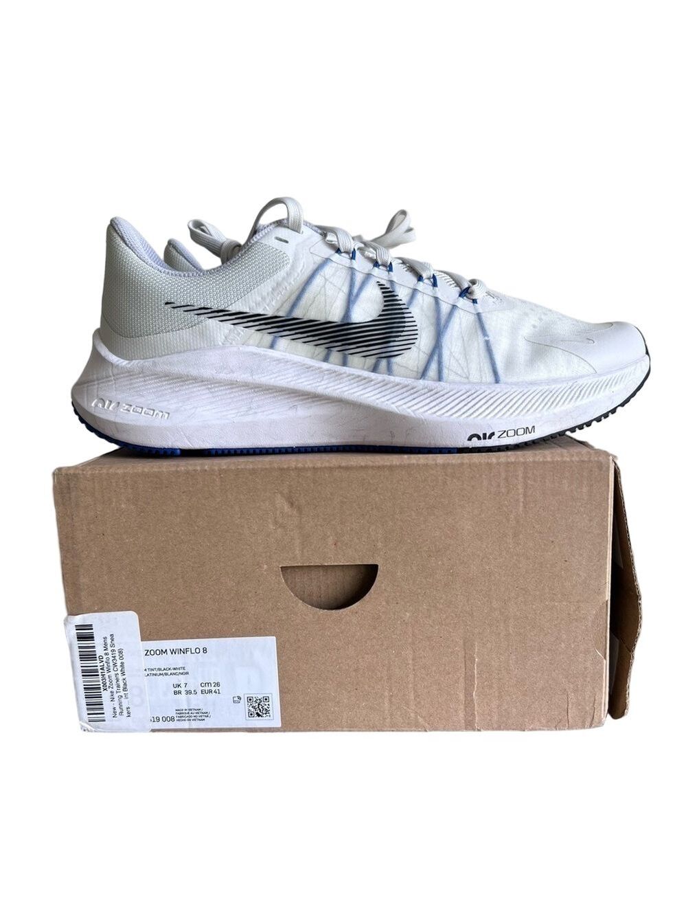Nike Zoom Winflow 8 Men's Platinum Tint Black Shoe Size 8 SKU#243060